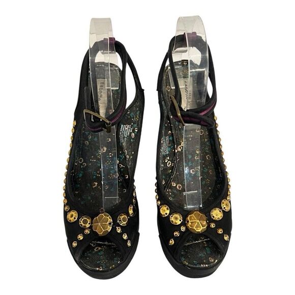 Nanette Lepore X Keds Wedge Womens Size 8 Slingback Peep Toe Sporty Shoes Stud - Picture 3 of 8